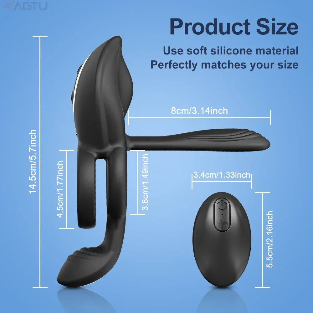 Couple 3-In-1 Vibrating Cock Ring With Clitoris Stimulator