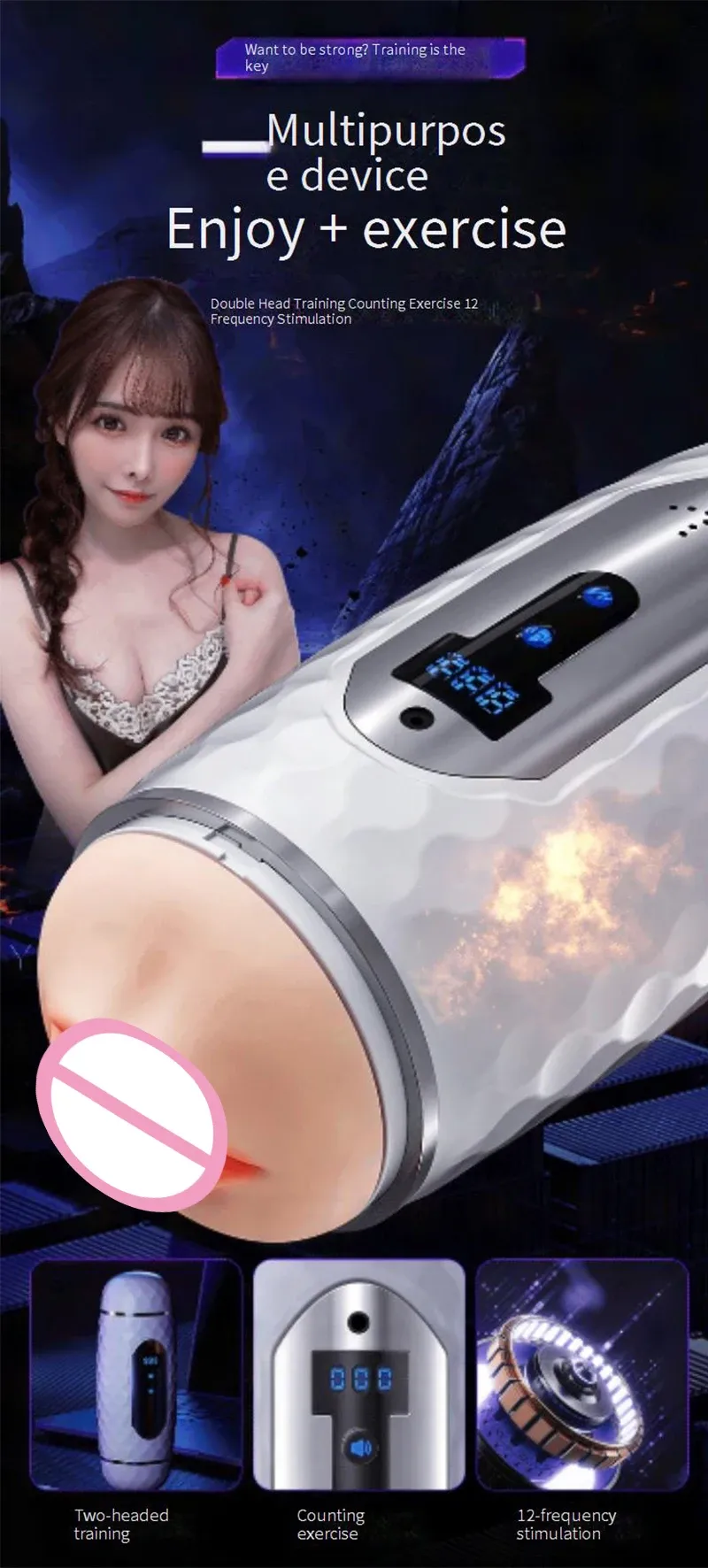 Realistic Vagina Heating Male Masturbator Dual Timing System
