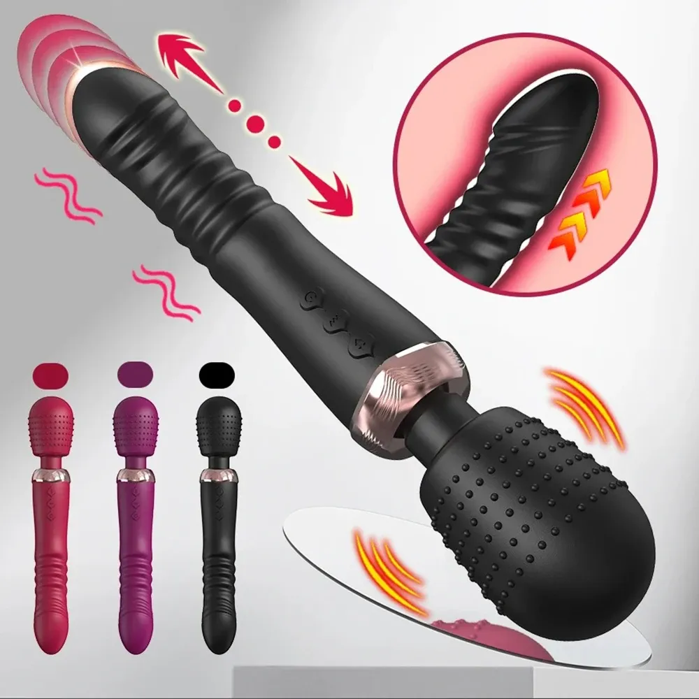 10 Vibrating & 5 Thrusting Dual Wand Dildo Vibrators