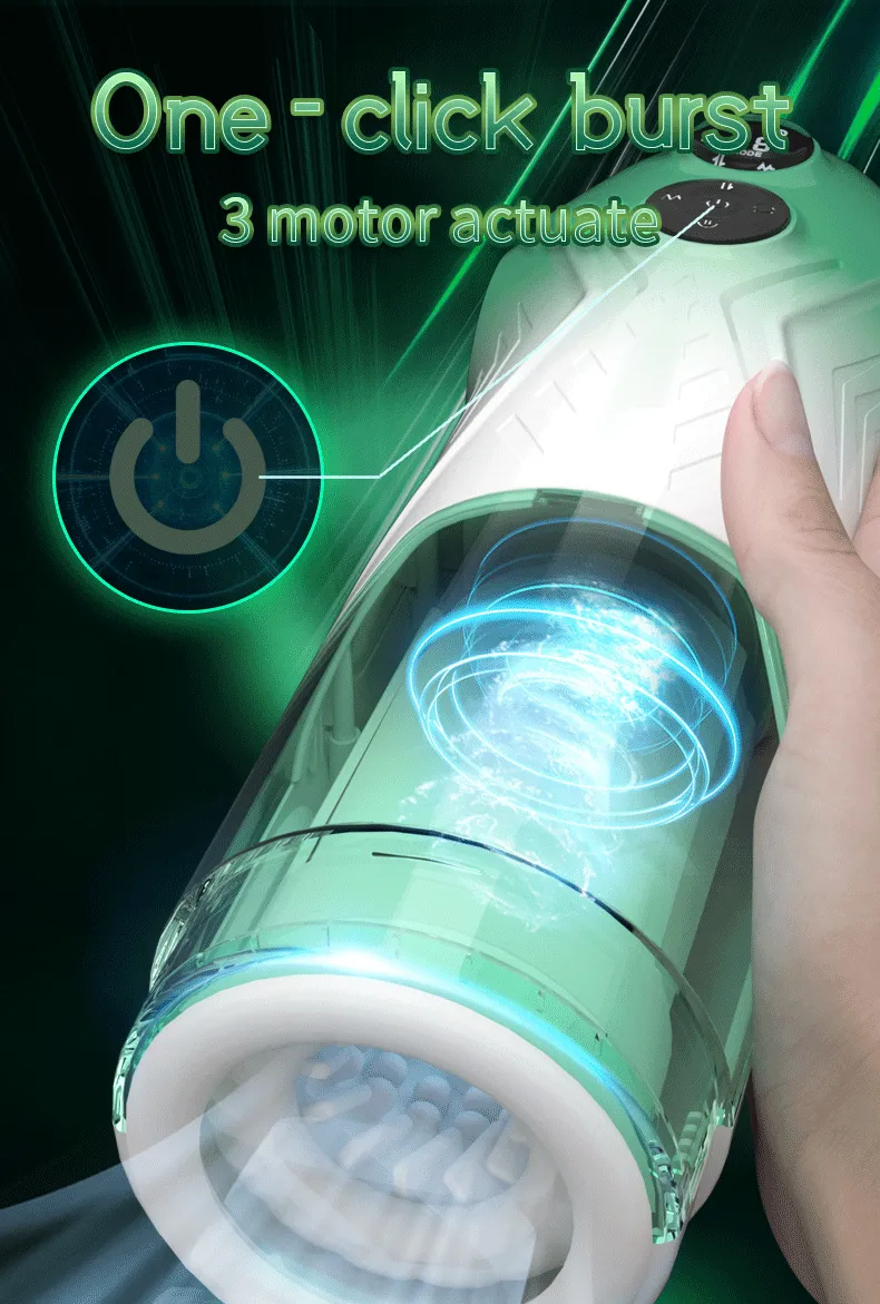 Thrusting Male Masturbator Smart Chip + 3-Engine Drive