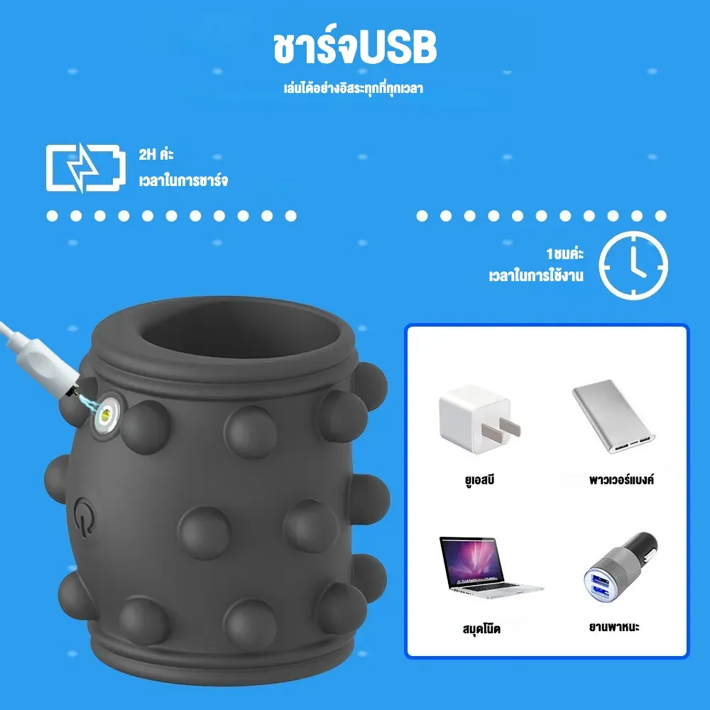 ห่วงชะลอการหลั่ง ห่วงรัดควย 10 ระดับความแรง ปุ่มเดียว การหลั่งช้า