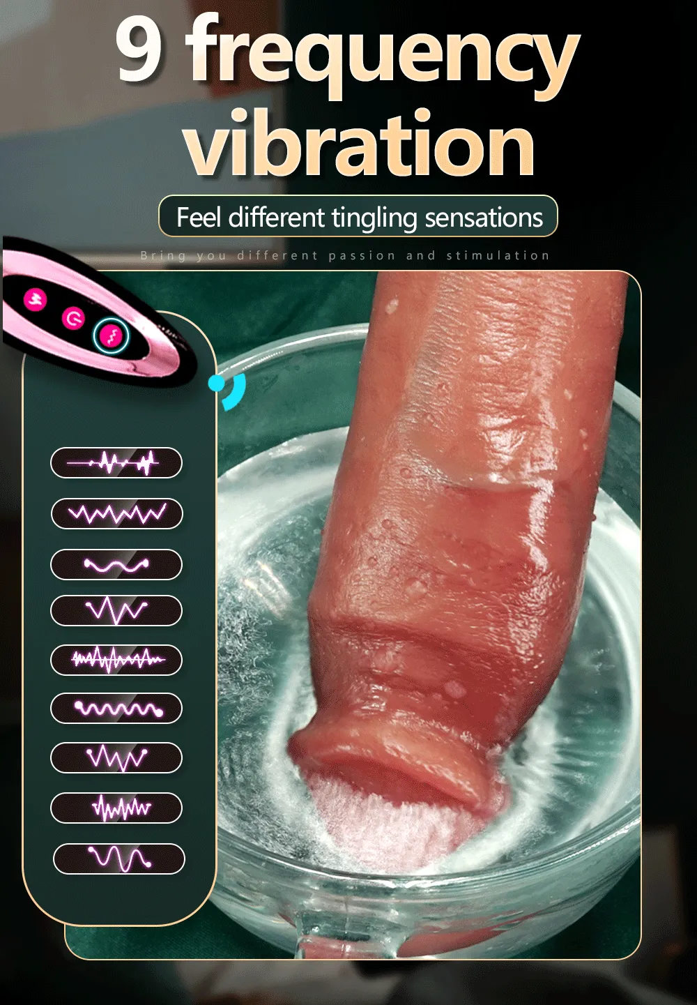 3In1 Double-Layer Liquid Silicone Thrusting & Heating Dildo
