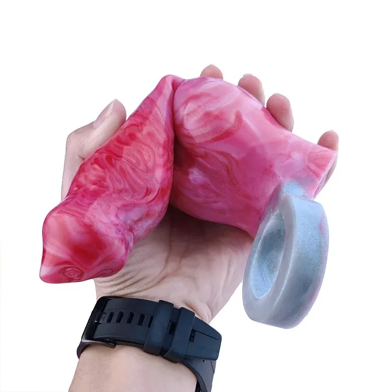 Platinum Silicone Wolf Style Penis Sleeve Prominent Veins