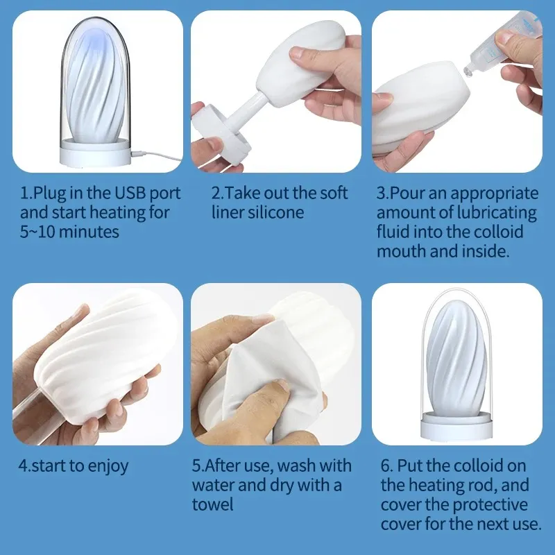 Heating Male Masturbator Adjust Suction By Pressing