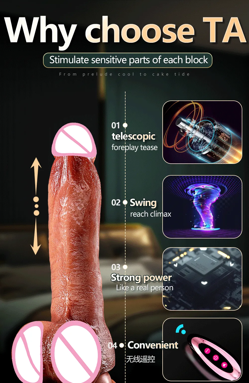 3In1 Double-Layer Liquid Silicone Thrusting & Heating Dildo