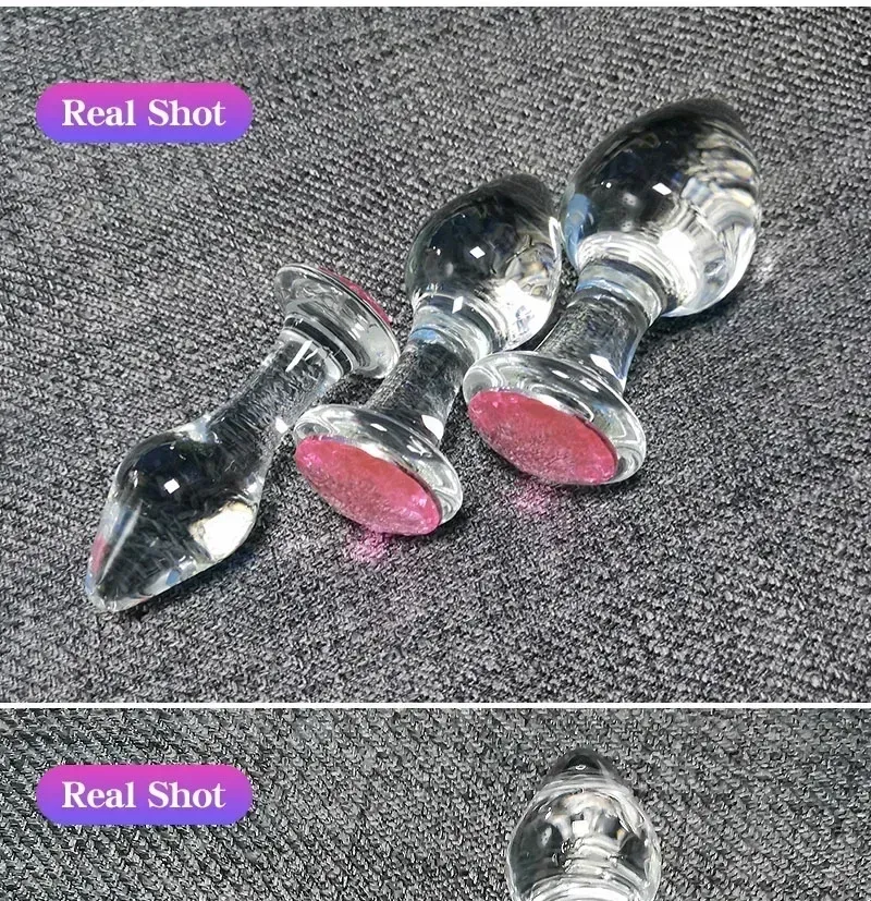 Ice And Fire Drop-Shaped Glass Butt Plug 3 Sizes Available