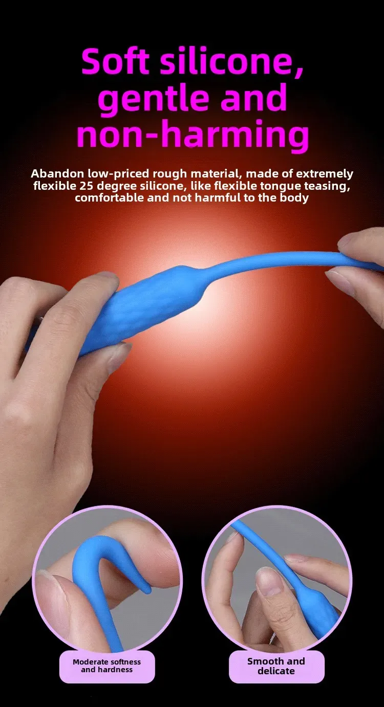 7 Frequencies, 3 Intensity Levels Silicone Urethral Sound
