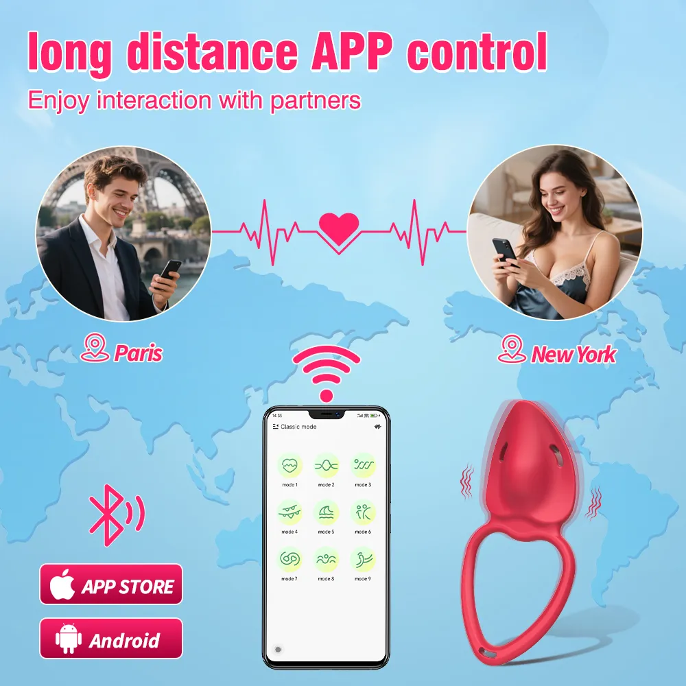 Couple Remote Control & APP Wearable Vibrator With Cock Ring