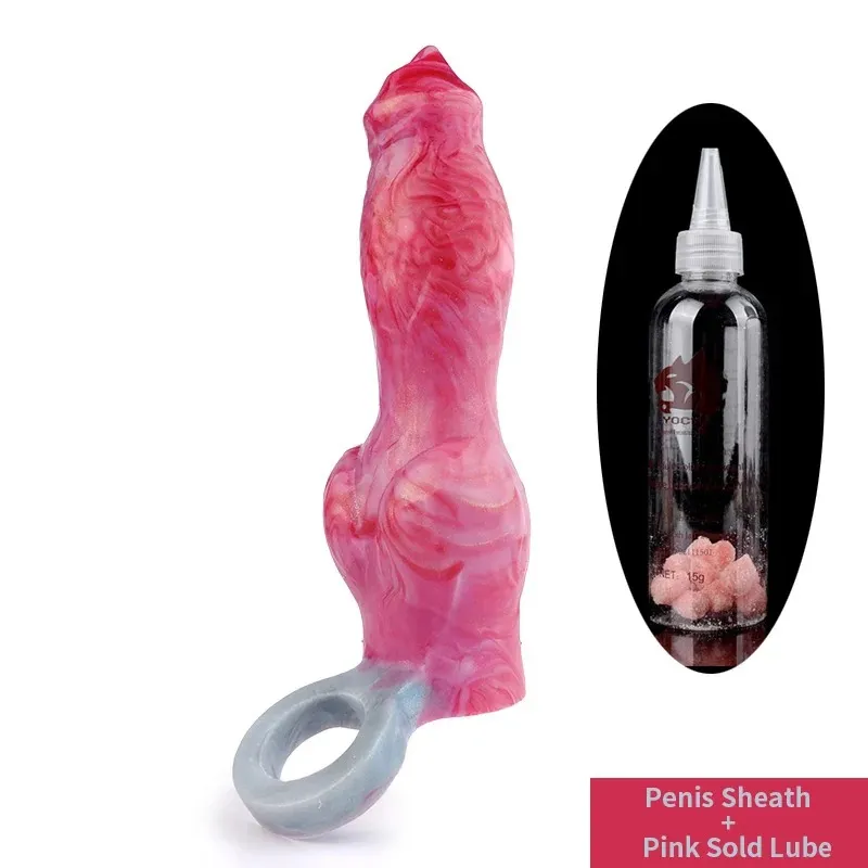 Platinum Silicone Wolf Style Penis Sleeve Prominent Veins