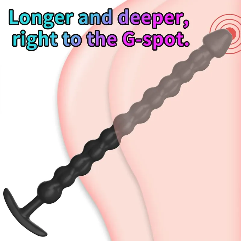 Multi-Section Beaded Silicone Anchor Butt Plug 3 Sizes