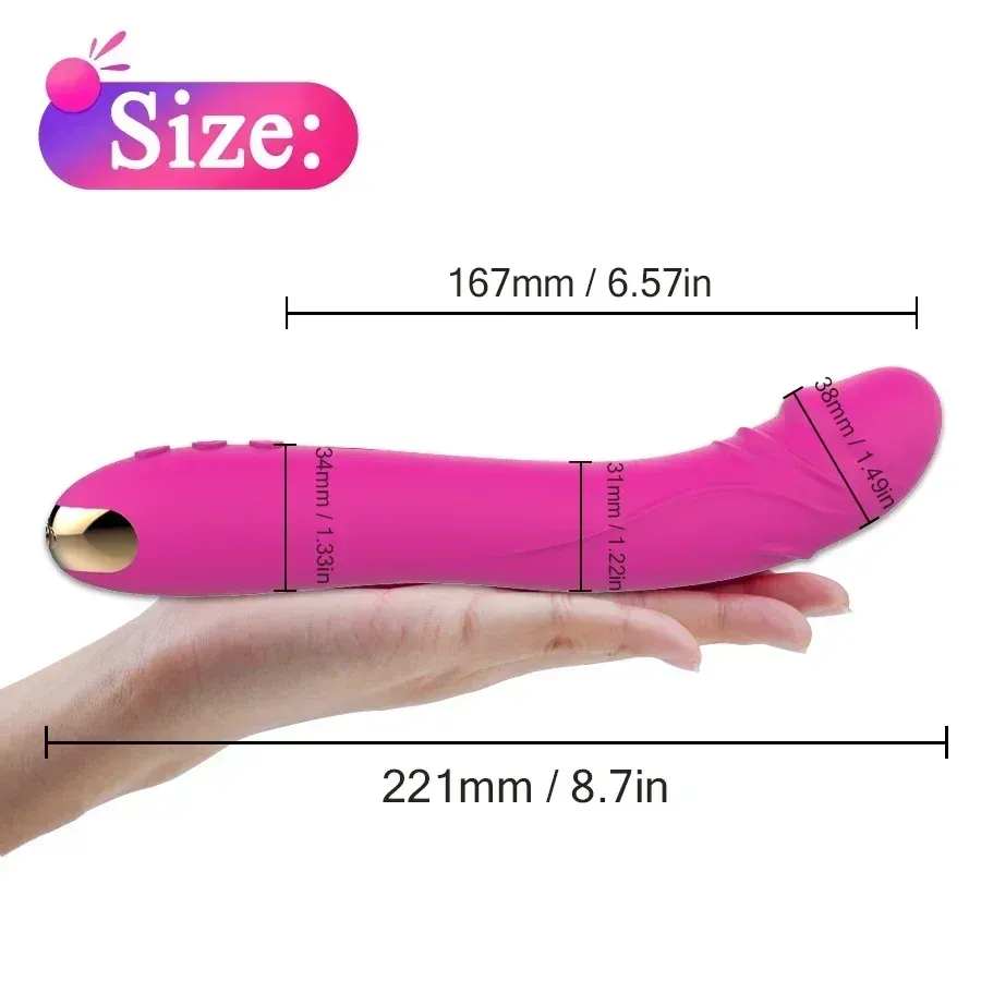 10 Frequencies One-Button Burst Realistic Penis Vibrator