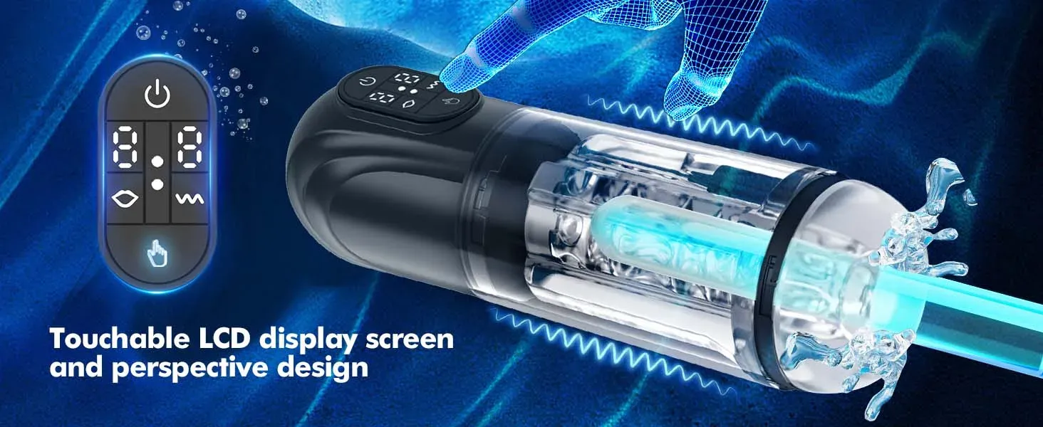 Dual Engines Male Masturbator High-Definition LED Touch Screen