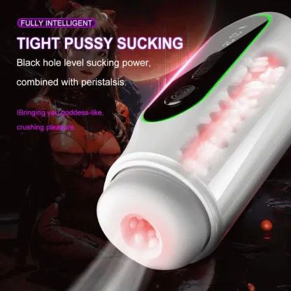 Suction+Vibrating+Thrusting Male Masturbator Display Screen