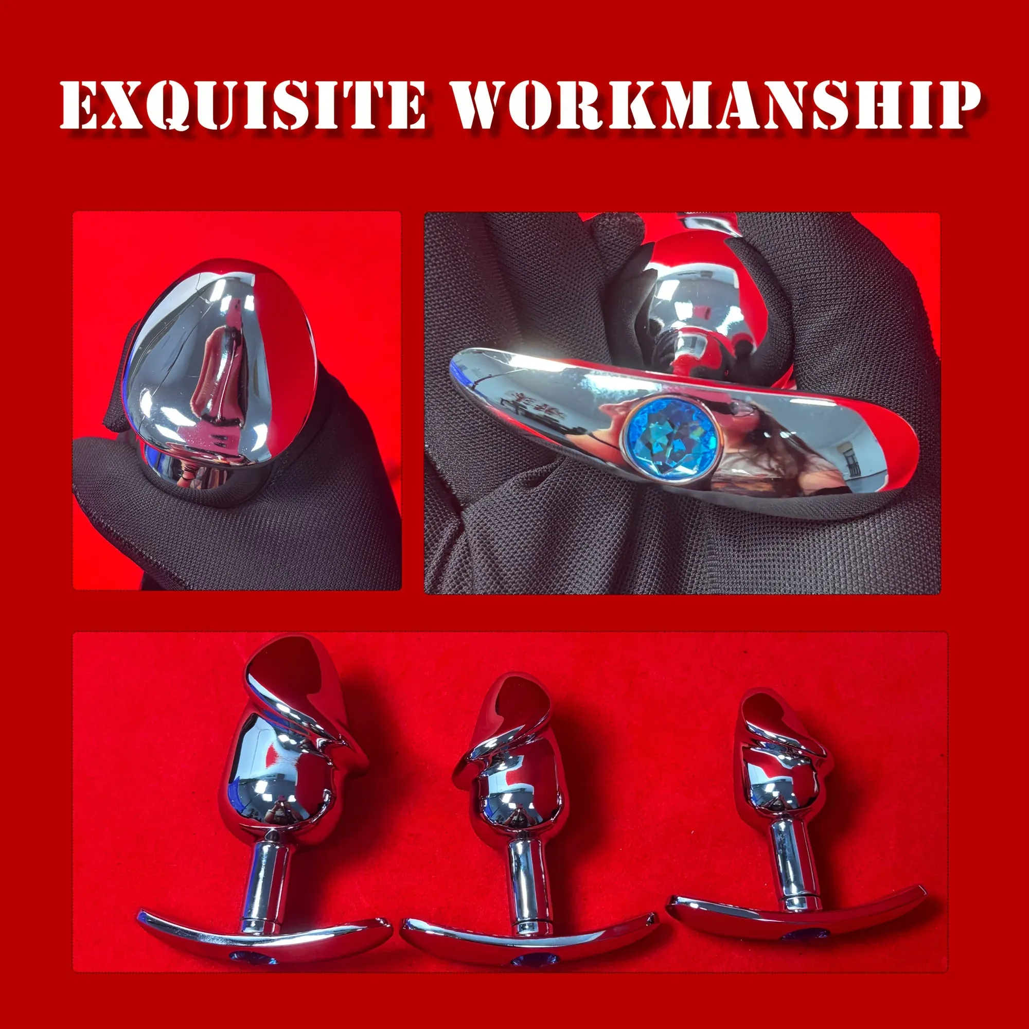 Aluminum Alloy Anchor Glans-Shaped Anal Plug
