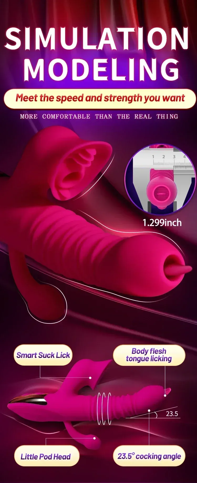 7 Frequencies & 7 Speeds Zonal Control Thrusting Stimulator