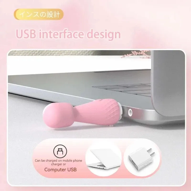 10-Frequency Mini Hidden USB Charging AV Wand Vibrator