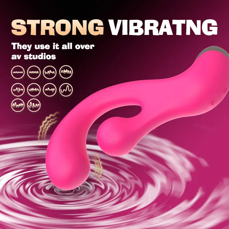 Dual Large Round Head Shaped G-Spot & Clitoral Vibrator