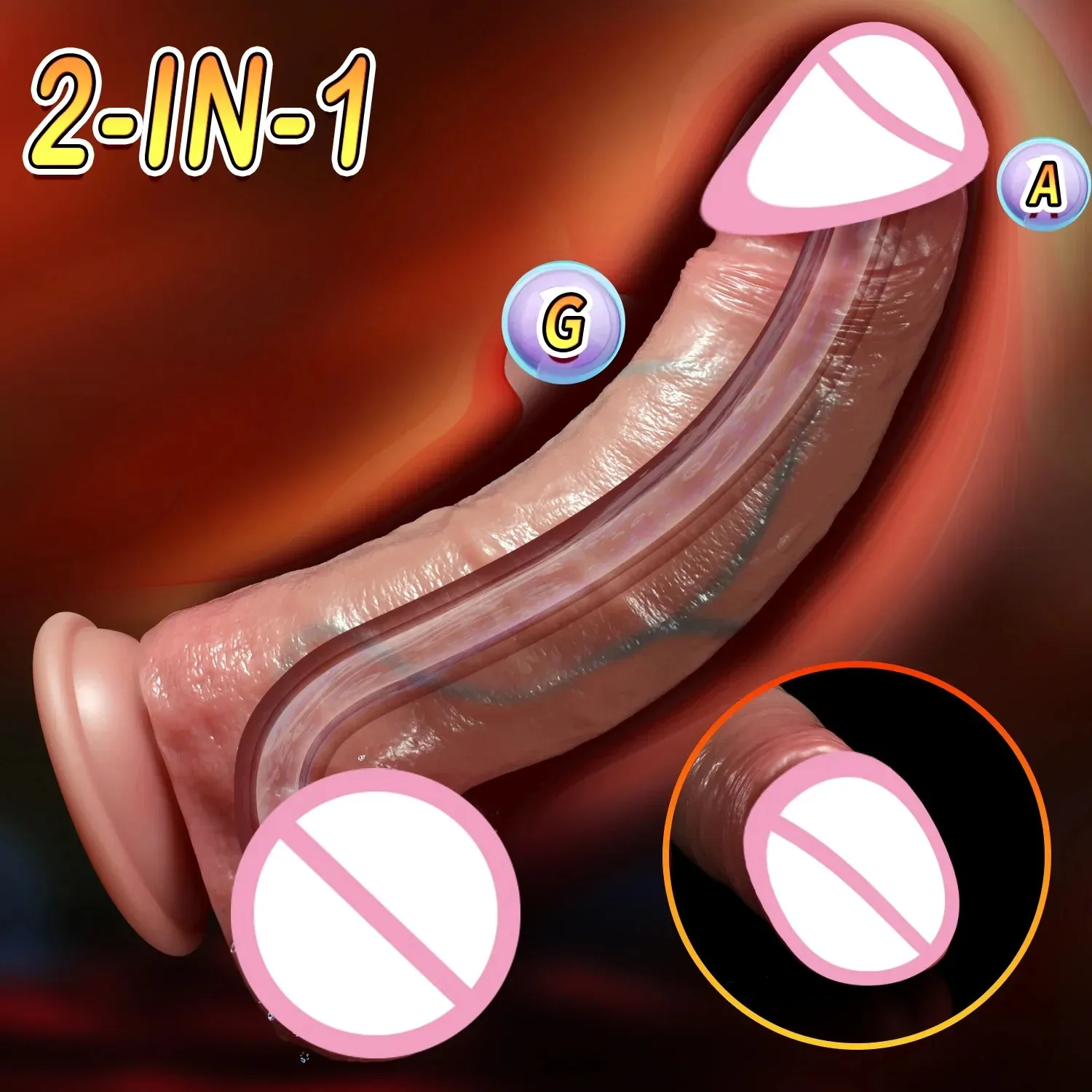 Skin Texture And Veins Thickened Realistic Dildo With Balls