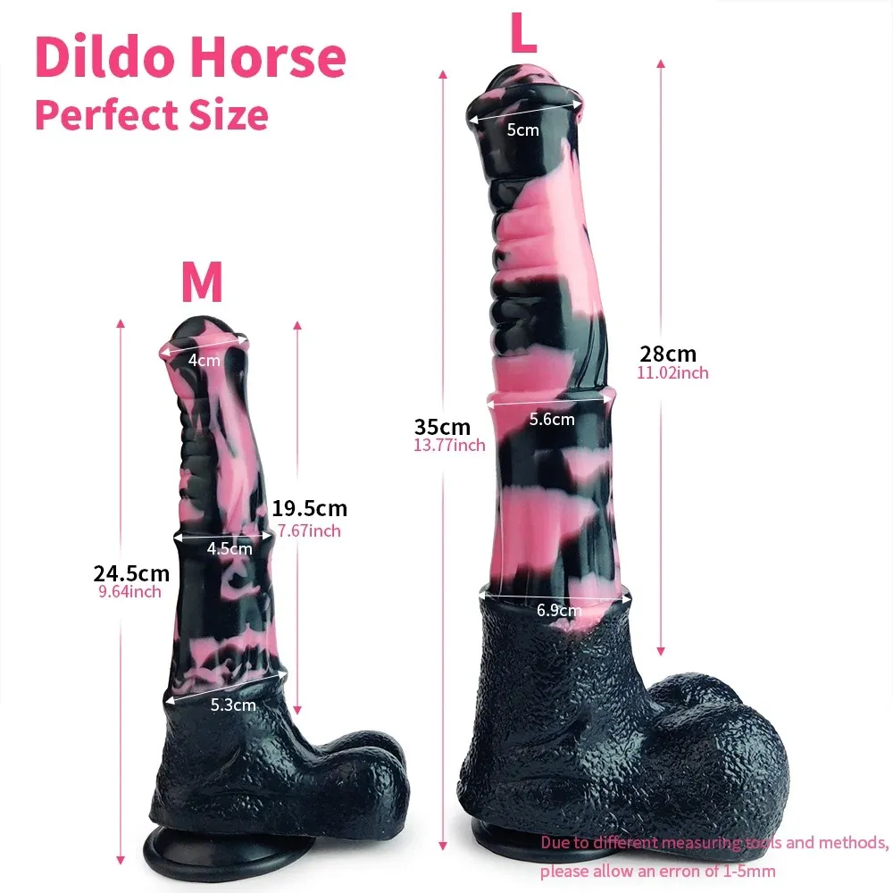 FAAK Pink And Black Liquid Silicone Stallion Dildo
