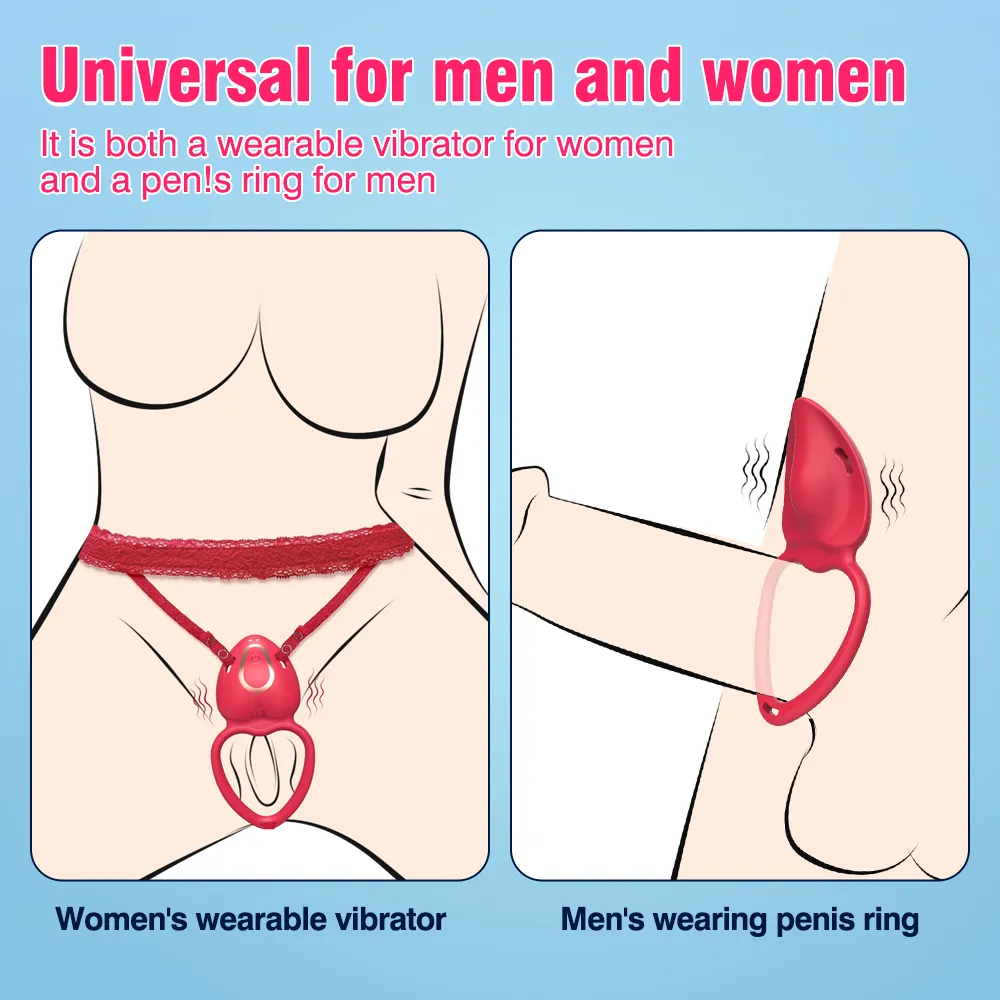 Couple Remote Control & APP Wearable Vibrator With Cock Ring