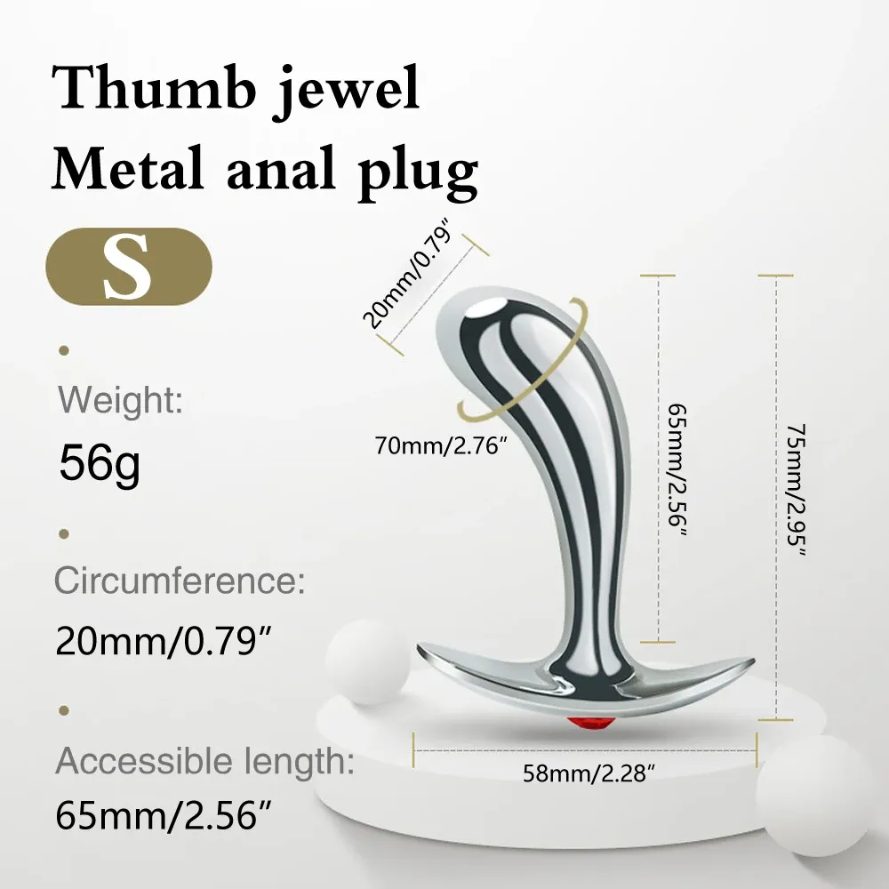 Curved Thumb Anchor-Shaped Butt Plug 2 Colors Available