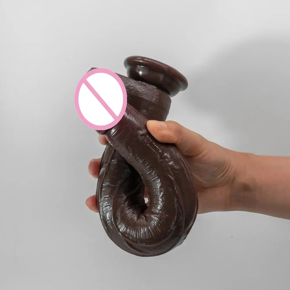 Black Extra-Long Liquid Silicone Dildo 3 Sizes Available