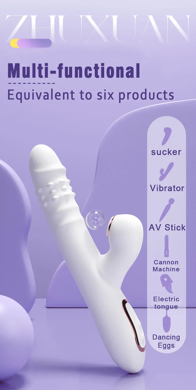 Realisic Penis Thrusting & Suction Zonal Control Vibrator