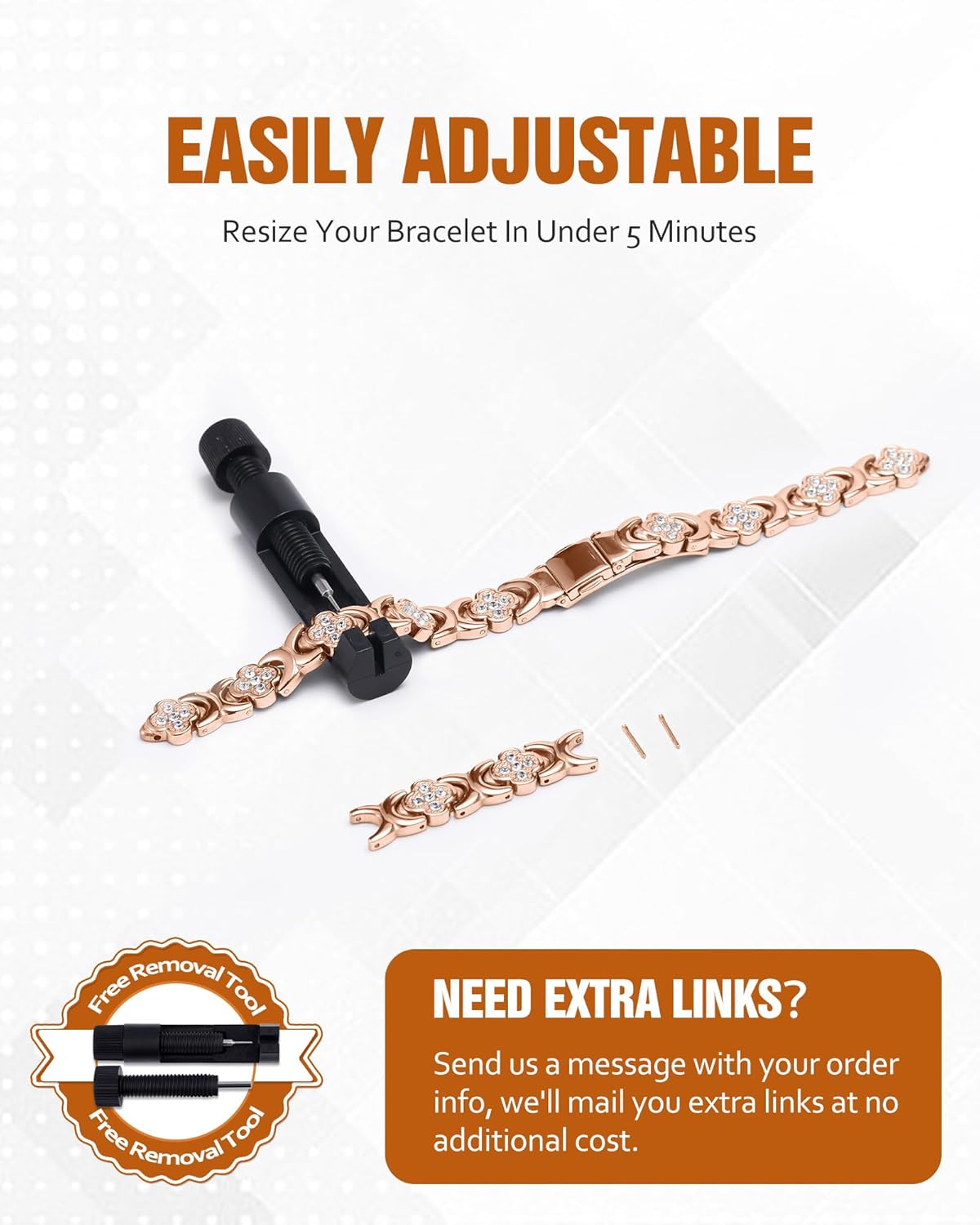 Diystar® Copper Bracelets for Women. Pure Copper Magnetic Bracelet with 3800 Gauss Effective Magnets