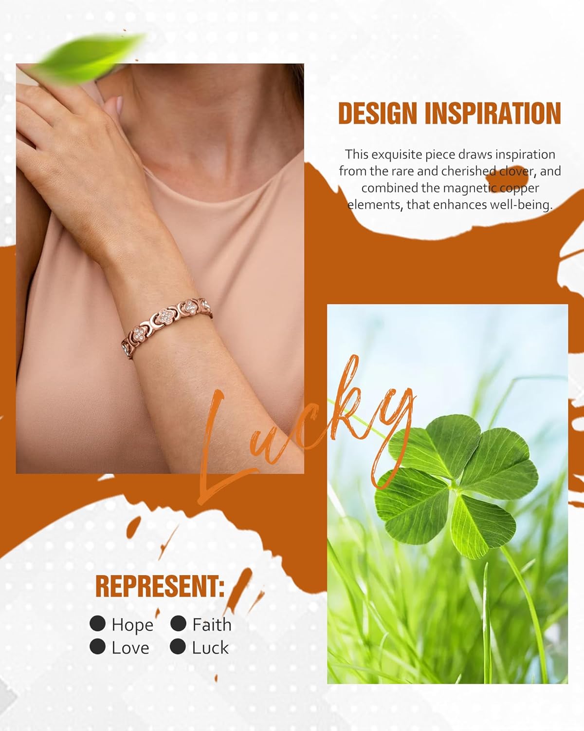 Diystar® Copper Bracelets for Women. Pure Copper Magnetic Bracelet with 3800 Gauss Effective Magnets