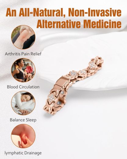 Diystar® Copper Bracelets for Women. Pure Copper Magnetic Bracelet with 3800 Gauss Effective Magnets