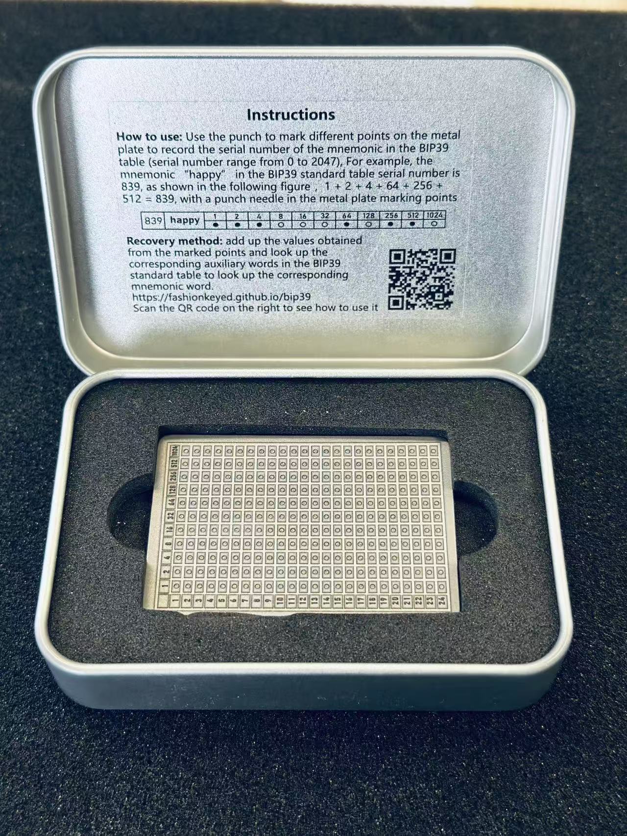 Titanium Mnemonic Plate