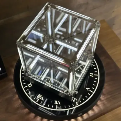 Hypercube Magnetic Levitation Lamp with LED light, modern design, floating base, perfect for home decor and gifts