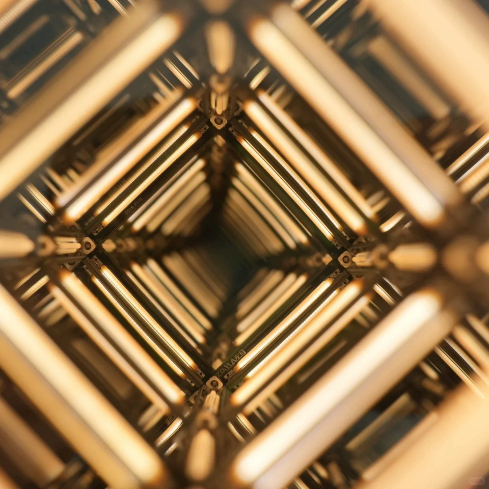 Hypercube Magnetic Levitation Lamp