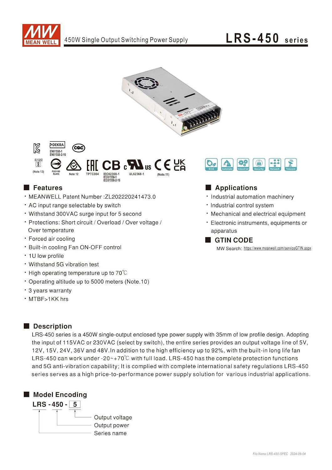 Mean Well LRS Power Supply