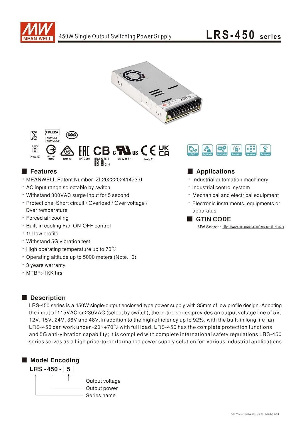 Mean Well LRS Power Supply