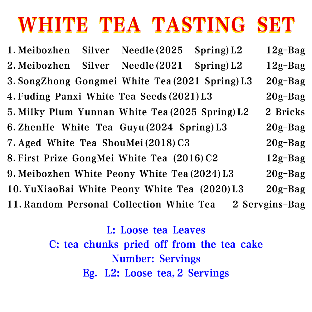 11 Different WHITE TEA Tasting Set-SS2025NOV1