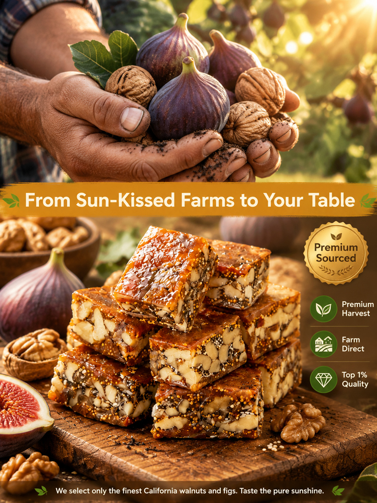 ✨ Made with Freshly Harvested Fruits of the Day! Premium California Fig, Walnut & Sesame Superfood Bites, handcrafted and naturally sweet! ✨