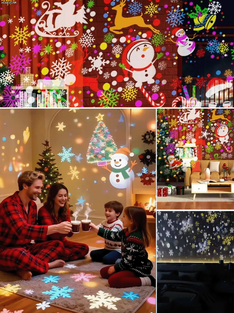 ✨ Christmas Projector Lights Indoor/Outdoor | Waterproof LED Holiday Show forHome, Parties & Yard with Rotating Santa & Snowflake Patterns 🎄