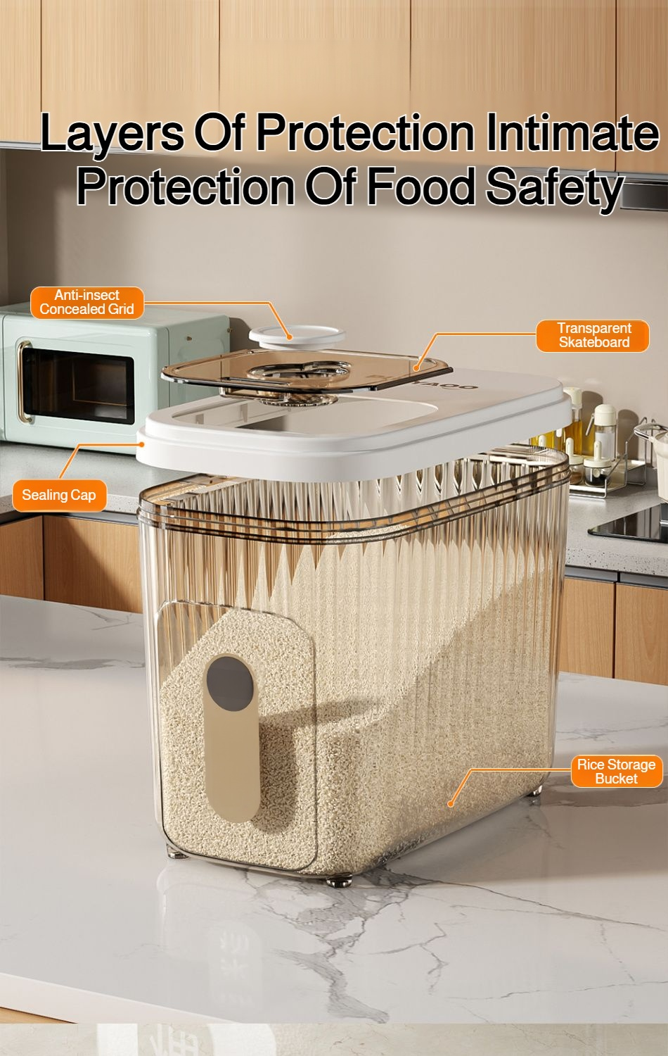 Grain storage bin with moisture-proof lid