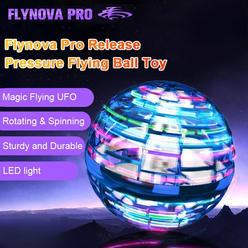 ✨Flying Orb Ball,🛸  Hand Controlled Boomerang Drone with LED Lights - Safe Indoor UFO Toy for Kids, Boys & Girls
