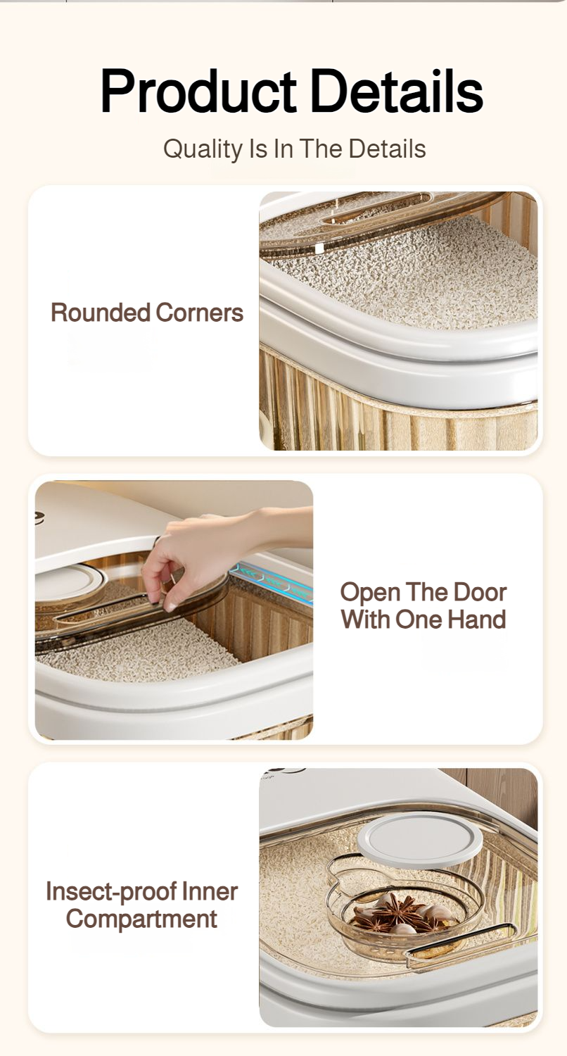 Space-saving rice storage solution for pantry