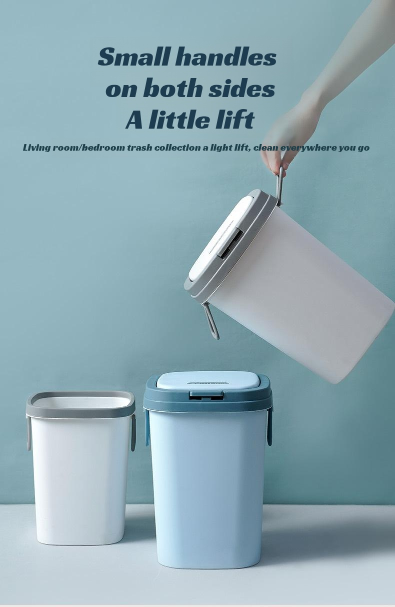 Toilet trash can with lid