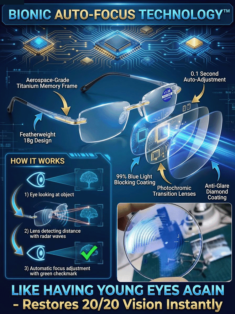 🌟Auto Focus Photochromic Anti-Blue Light Reading Glasses👍