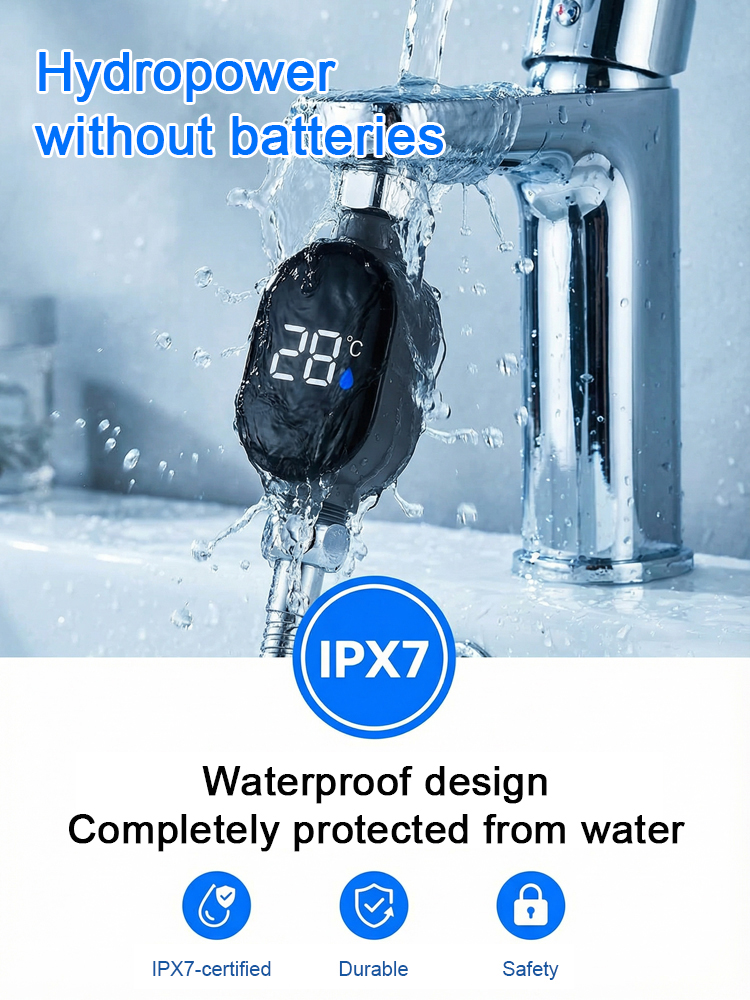 100% Accurate】Smart Digital Temp Display 🌡️. Instant 0.1s Readout, Safe for Elderly & Pets 👵🐾. Universal Fit for All Faucets & Showers! 🚿
