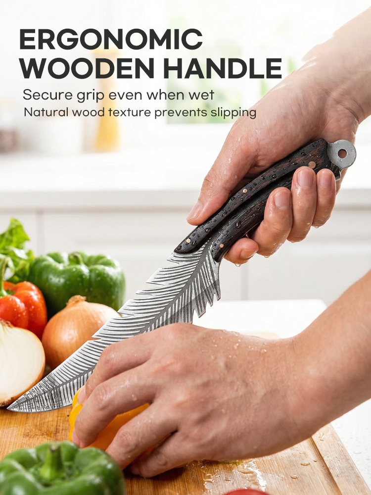 <Anti-Rust Forged Steel> Feather-Flow™ Chef Knife: Sharp Enough to Cut Bones & Metal. Stay Razor-Sharp for 50 Years! ✨