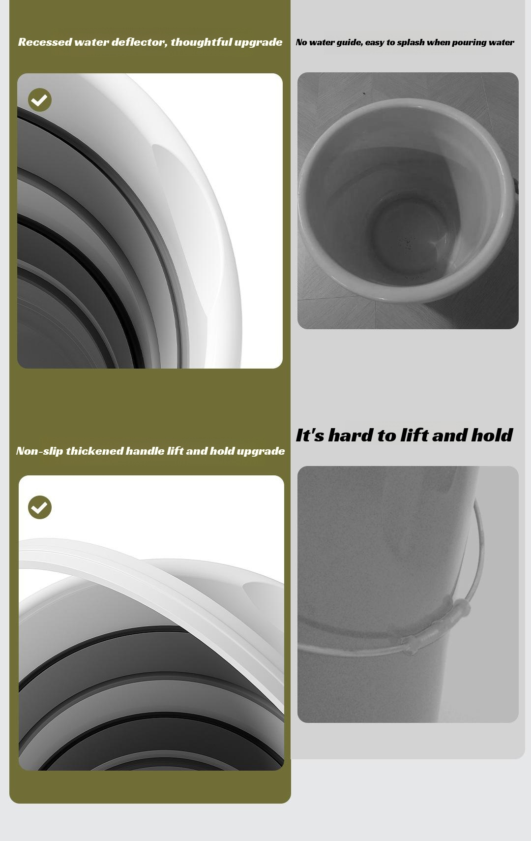 Convenient collapsible bucket with handle