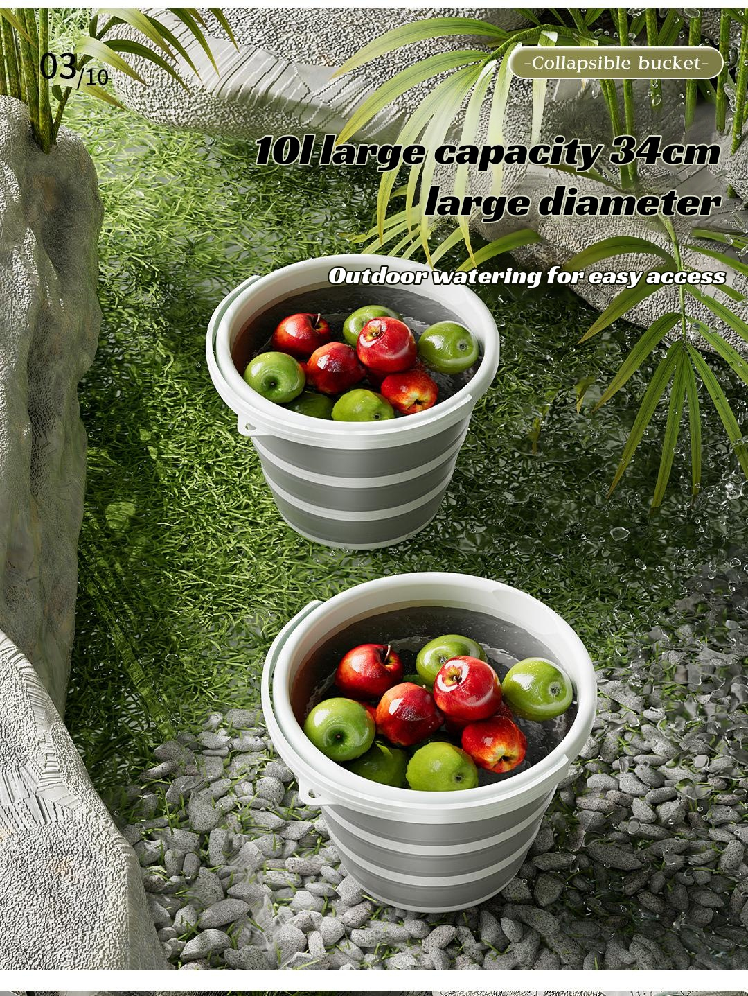 Space-saving foldable bucket for easy storage