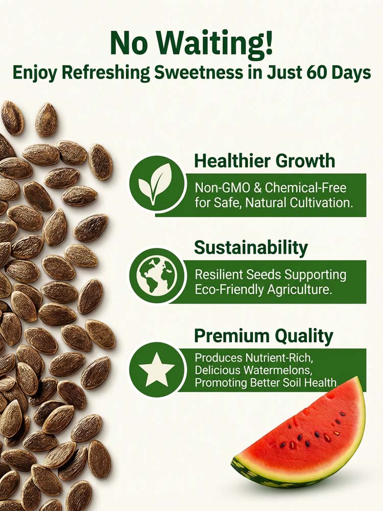 🍉【Peelable Skin & Honey-Sweet】 Emerald Honey Miracle | Fast-Growing 60-Day Watermelon with Antioxidant Superfood Powers ✨