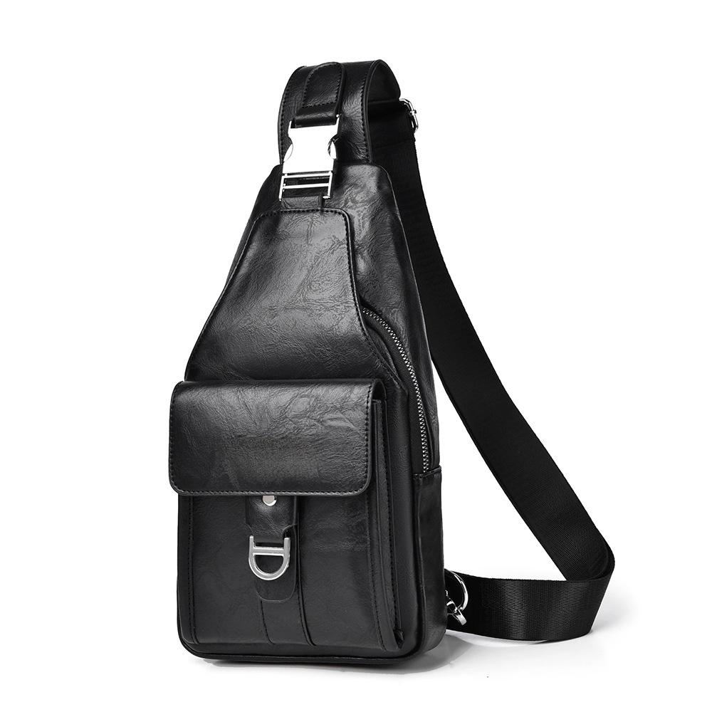 ✨ As Seen at Milan Fashion Week | Unisex Crossbody Sling Bag - 🇮🇹 Genuine Leather, Water-Resistant & Anti-Theft Chest Pack for Travel, Hiking & Daily Use