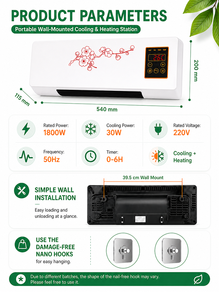 German No-Install Wall AC:Plug & Play Cooling & Heating. No-Drill. 10-Year Warranty